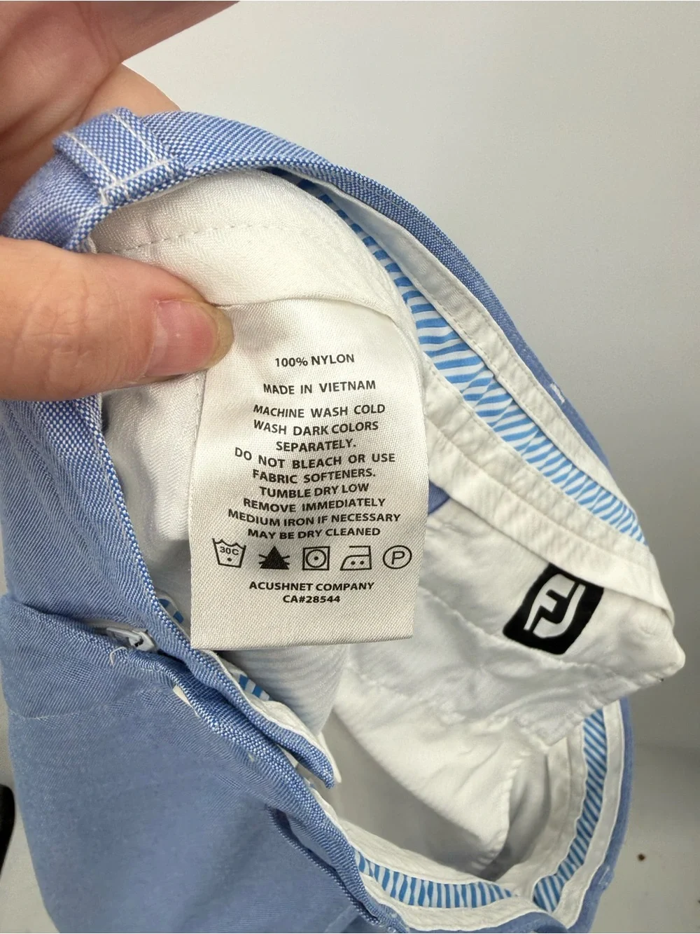 FootJoy FJ Men's Light Blue Lightweight Golf Shorts Size 36